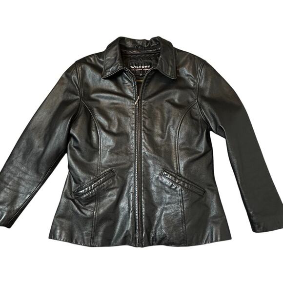 Vintage Wilsons Leather Jacket Womens Size L Black Ultra Insulate Zip Out Lining - Picture 4 of 11